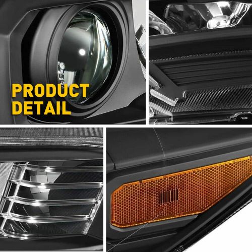 For 2016-2022 toyota tacoma led black projector headlights headlamps l+r