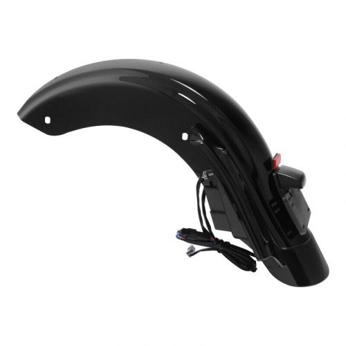 Vivid black rear fender system w/ led light fits for harley road glide 2009-2013