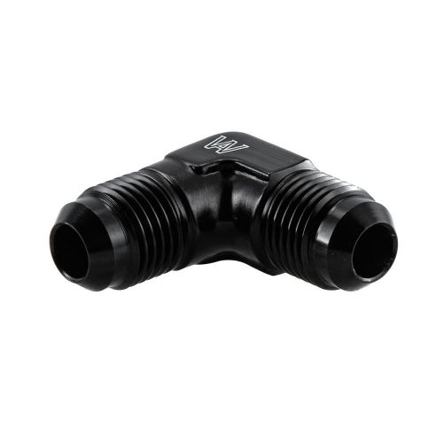 -6an 6an male flare to 6an male 90° degree fitting adapter black