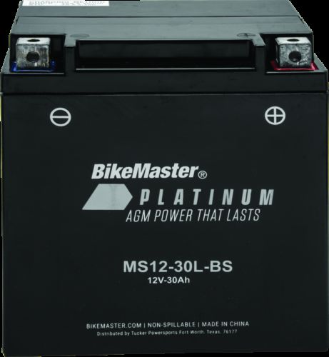 Bikemaster agm battery - ms12-30l-bs