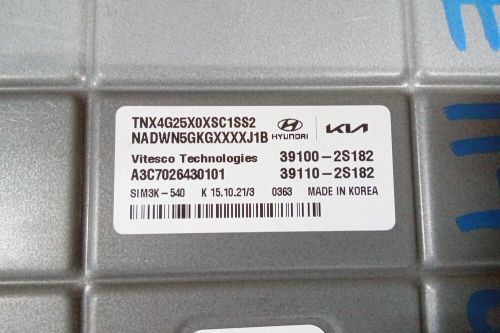 2022 hyundai tucson 2.5l electronic control module  391102s182 oem lkq