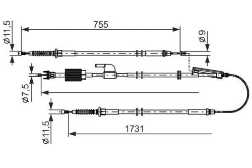 Parking brake cable 1 987 482 804 for opel zafira/tourer/c/van vauxhall  -