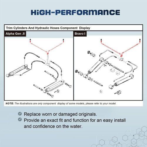 32-861128 32-95859 for marine mercruiser power trim hose 48&#034; for mercury 18-2436