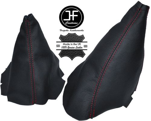 Red stitch gear handbrake gaiter leather for chevrolet corvette c6 2005-2013-