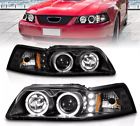 [dual led halo] 1999 2000 2001 2002 2003 2004 ford mustang projector headlights