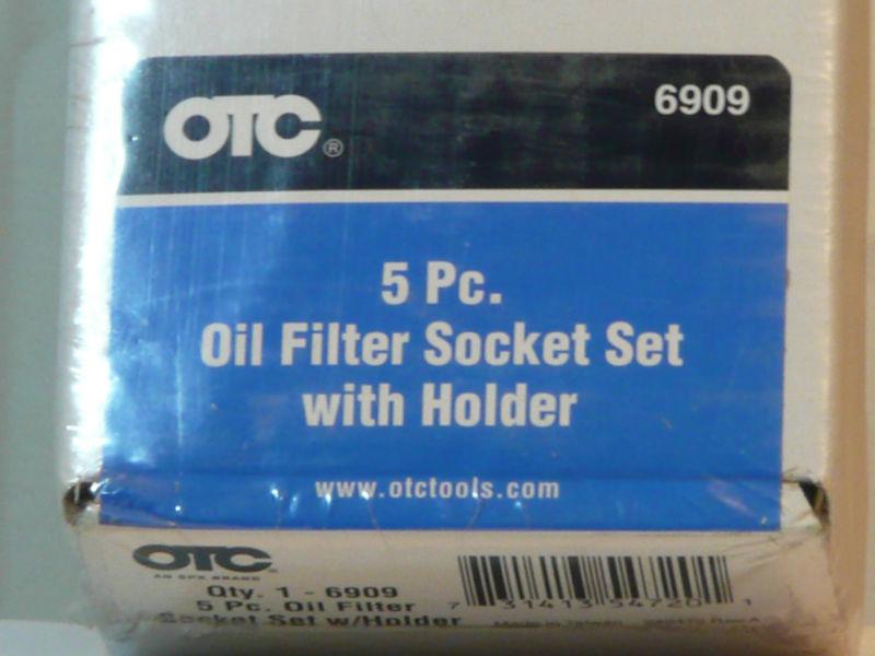 Otc 6909, 5 piece oil filter socket set with magnetic holder, tools