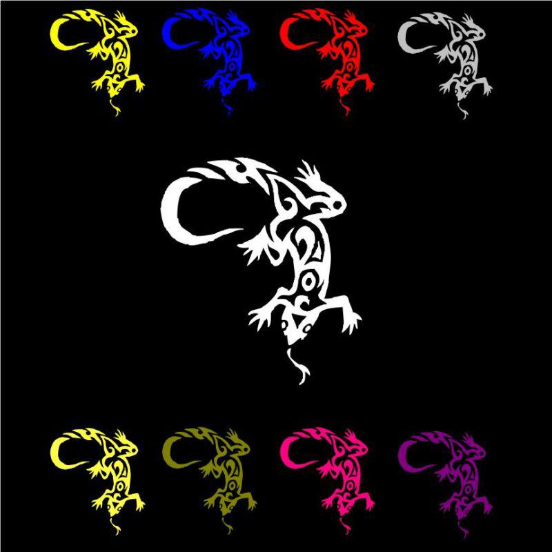 Tribal lizard vinyl 5" decal sticker window beach car truck laptop - any color