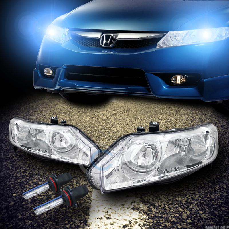 8k hid xenon chrome headlights signal parking lamps dy 2006-2011 hodna civic 4dr