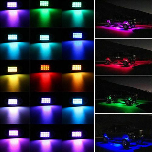 8 pods rgb led rock light kit neon underglow lamp fit can-am polaris rzr atv utv