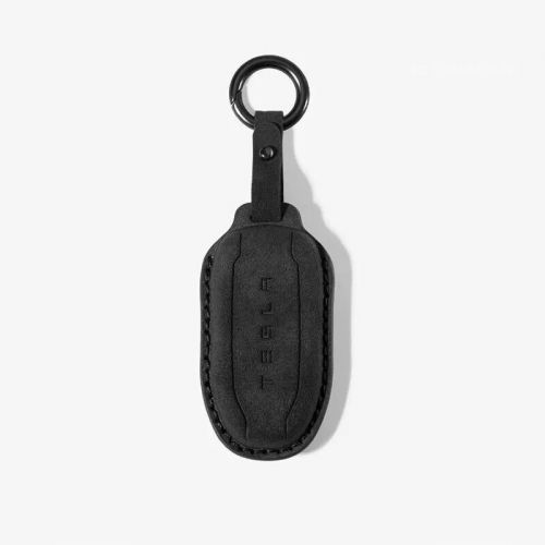 Alcantara case key for tesla model 3 , s, x, y suede leather black