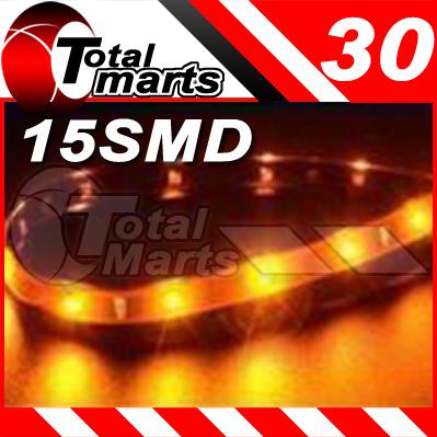 2x 30cm (amber) 15 leds 1210 smd flexible car strip neon light bar ac295