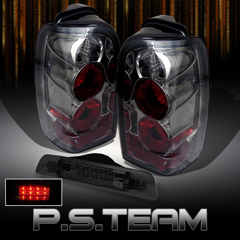 Smoked 96-02 toyota 4runner suv tail lights+smoked led 3rd third brake lights