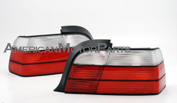 Depo pair red clear altezza tail lights bmw e36 3-series (2dr) 323 325 328 m3