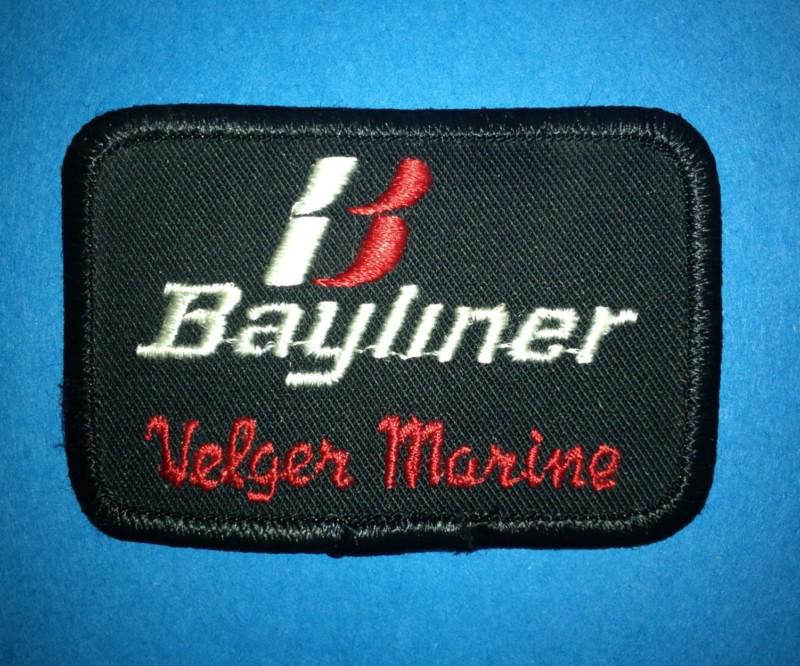 Rare vintage 1980's bayliner velger marine iron on jacket hat patch crest