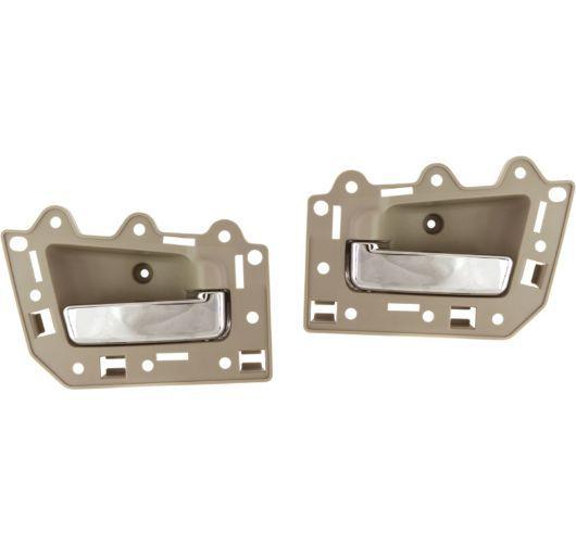 New beige door handle inside chrome lever front lh & rh pair for grand cherokee