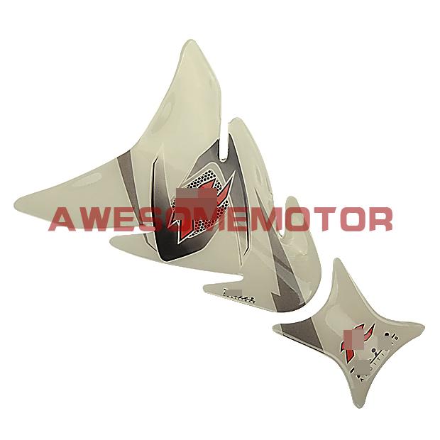 New motorcycle fuel gas sport tank pad protector decal cool white universal fit