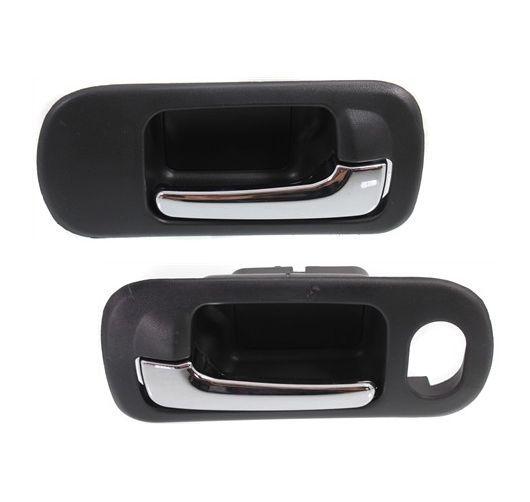 New honda civic interior inside chrome black front door handles pair set autokit