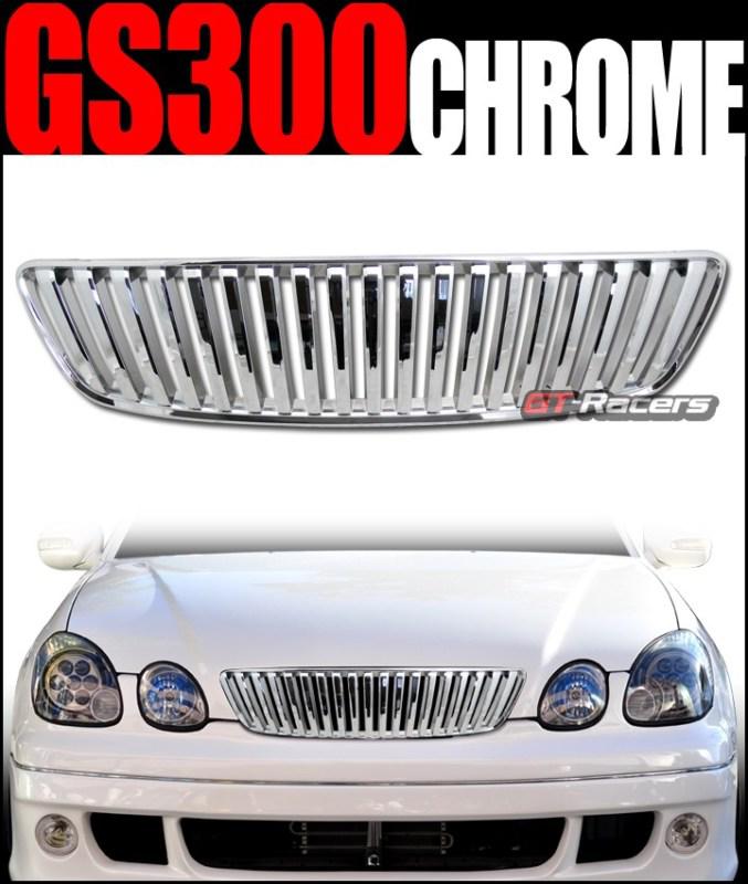 Chrome vertical vip front hood bumper grill grille 1998-2005 lexus gs300 gs400