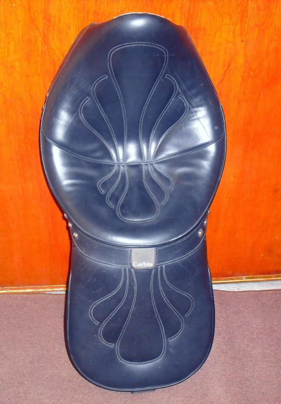 Honda 2002 shadow ace 750 black stitched corbin motorcycle seat ~ very nice!