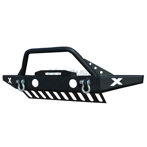 07-12 jeep jk wrangler front rock crawler winch mount bumper w/  drings black 