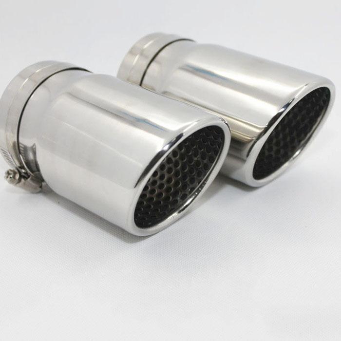 Stainless steel chrome exhaust muffler tip pipes for audi a4 q5 2.0t 2009 - 2013
