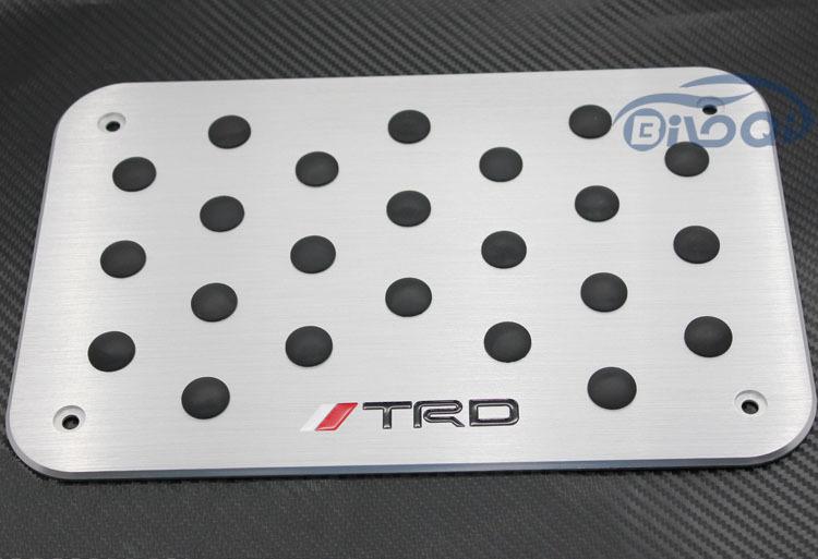 Thick aluminum trd emblem floor carpet mat pedal pedals pads plate fit toyota