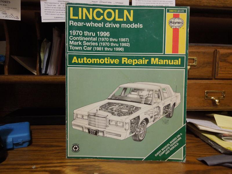 1970 to 1996 lincoln repair manual by haynes