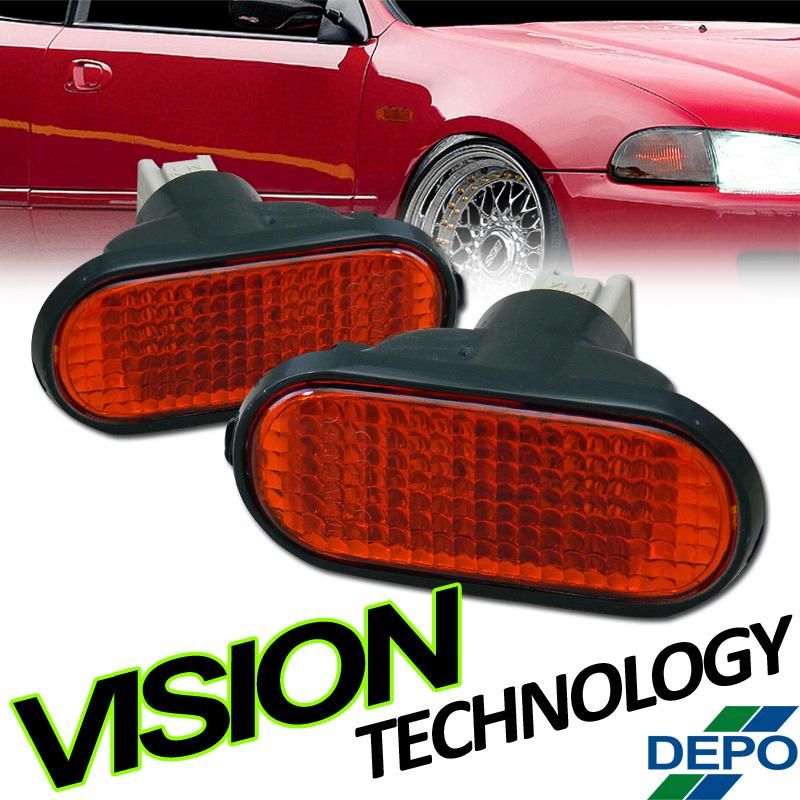 Depo flat style jdm amber side marker lights 92-95 civic coupe/hatchback/sedan