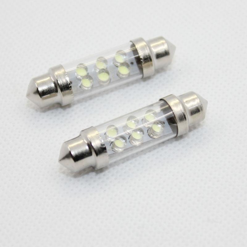 2pcs 41mm 6 led white lights 6000k festoon dome led bulbs 578 214-2 212-2 211-2 