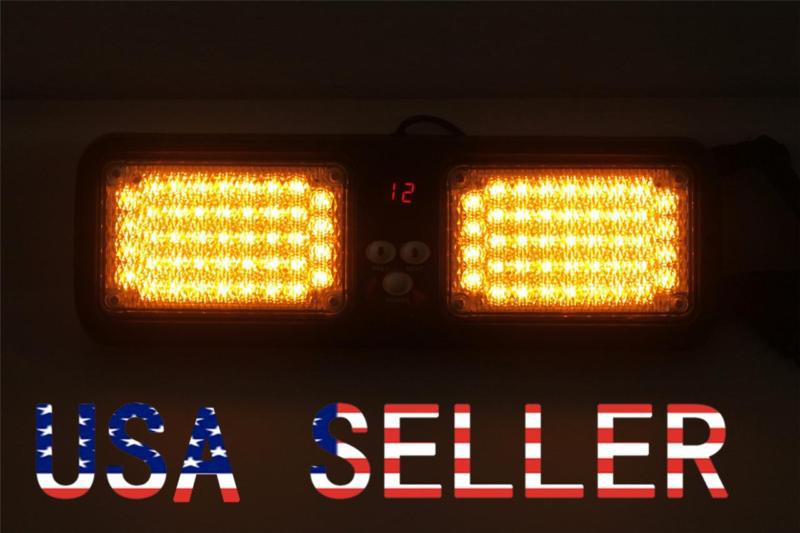 86led 12mode car truck boat bright strobe flashing  visor lights car truck amber