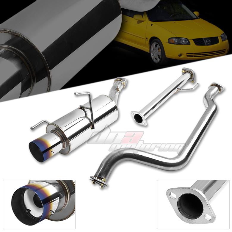 02-05 sentra ser se-r spec v 4"burnt tip catback exhaust system cat back muffler