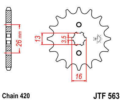 Jt sprocket front 13t steel fits suzuki jr50 1985-2006