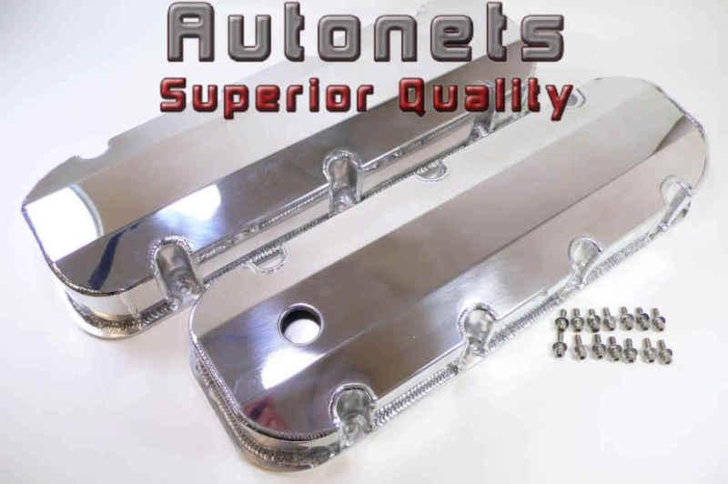 Polished fabricated aluminum big block chevy 396 427 454 502 valve cover hot rod