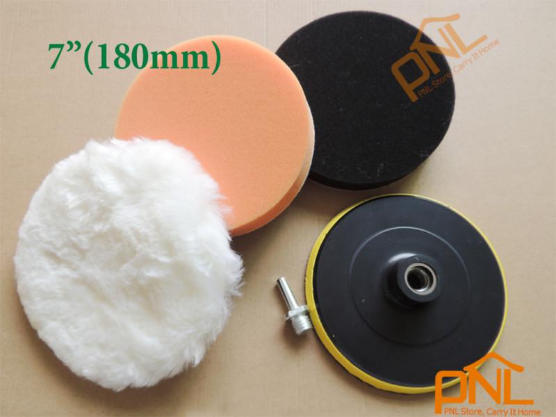 4x 7" high gross polishing buffer pad set+m14 drill adapter for car polishing