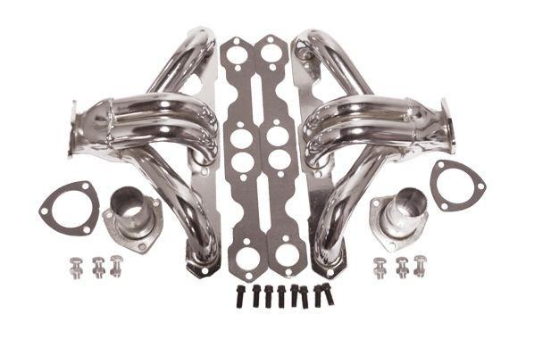 Small block chevy sbc chrome hugger headers 283 350 400 street rod heavy duty hd