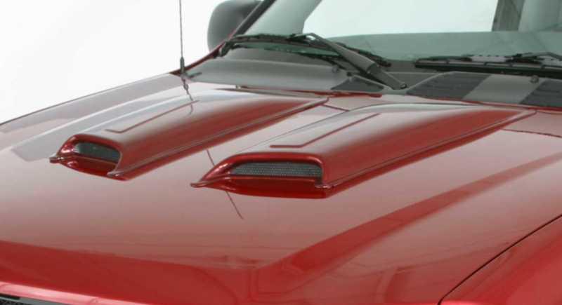 2006-2009 dodge ram 1500 trx4 painted hood scoops racing accent 2 pc