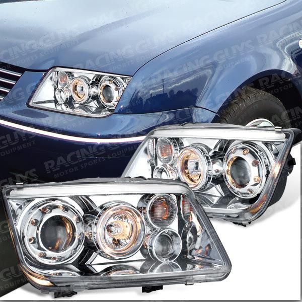 1999-2004 volkswagen jetta chrome halo projector headlights vw gli lamps fog