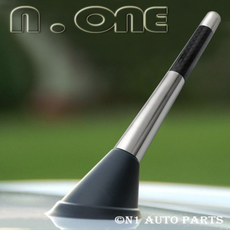 Carbon fiber 5" short silver antenna mast screw on roof top/rear mazda