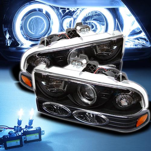 8000k xenon hid+ black 98-04 s10 blazer ccfl halo projector headlights+bumper