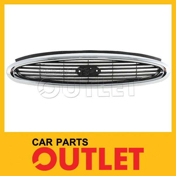 98-00 ford contour chrome grille grill assembly new molding w/black insert