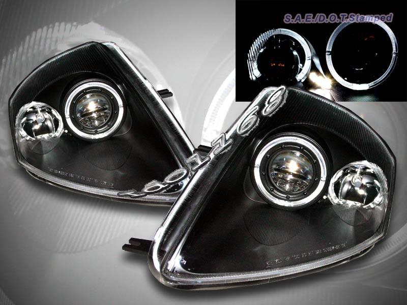  mitsubishi eclipse 2000-2005 projector headlights black twin halo w/ led 00-05