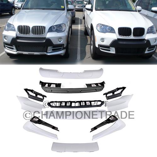 Full aerodynamic body kit front rear bumper spoiler lip for bmw x5 e70 2007 08