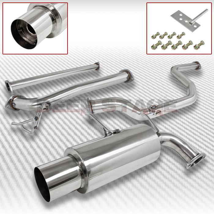 Stainless cat back exhaust 4.5" tip muffler 90-93 acura integra da5-da9 db1-db2