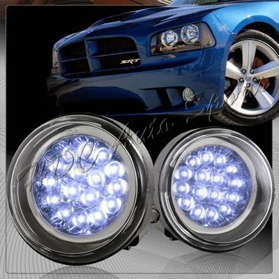 03-05 dodge neon / 06-09 dodge charger white led fog lights lamps+bulbs+switch