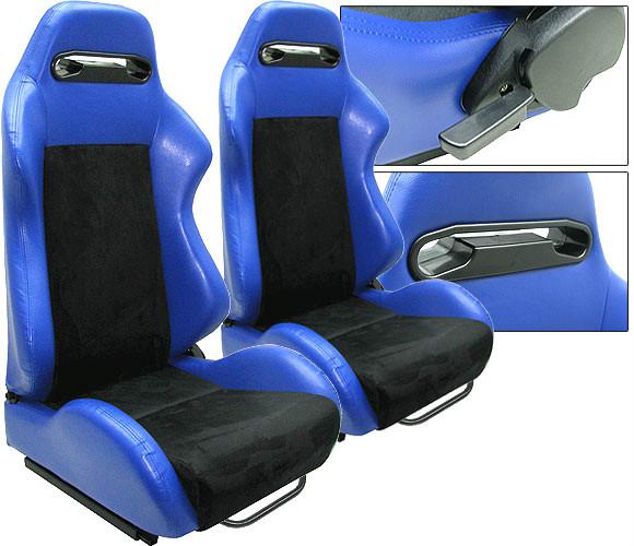 New 1 pair blue & black racing seats reclinable all scion