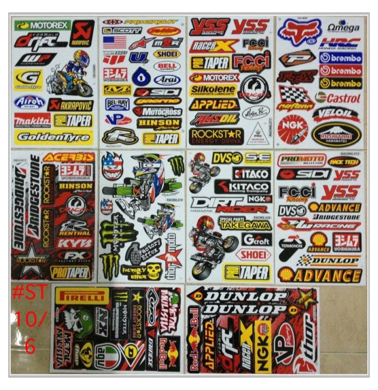 10 xmoto-gp atv helmet racing dirt bike car sketboard scooter mxstickers #st6