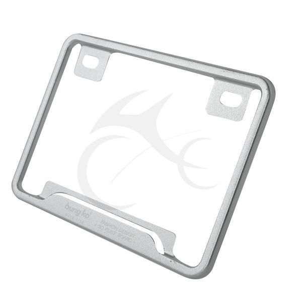 Silver aluminum license plate frame for suzuki honda kawasaki ducati motorcycle