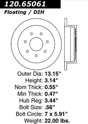 Centric-power slot 127.65061r stoptech sport rotors