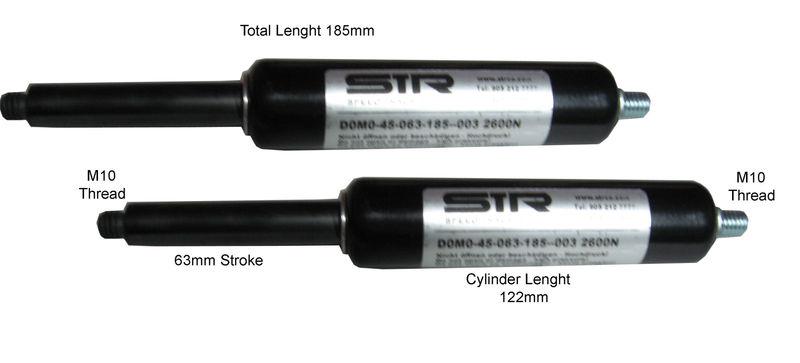 Lambo door nitrogen gas shocks for vertical doors