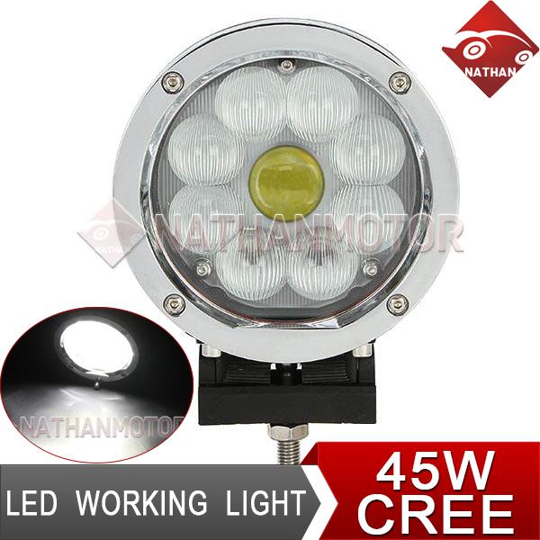 45w cree led work light flood offroad atv wagon awd 4wd driving pickup 12v 24v